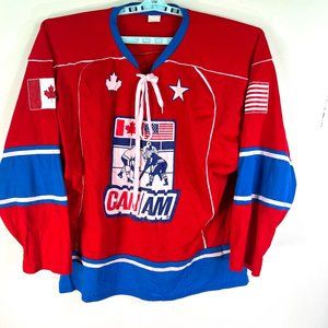 CAN/AM Hockey G. Oatman Jersey Mens Size S Red Blue